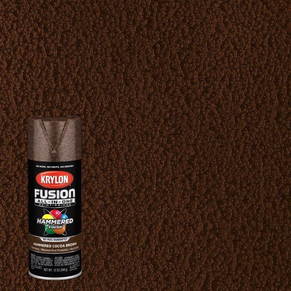Short Cuts Krylon Fusion All-In-One Hammered Cocoa Brown Paint+Primer Spray Paint 12 oz K02785007
